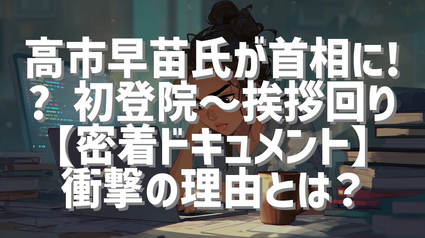高市早苗氏が首相に!? 初登院〜挨拶回り【密着ドキュメント】衝撃の理由とは？