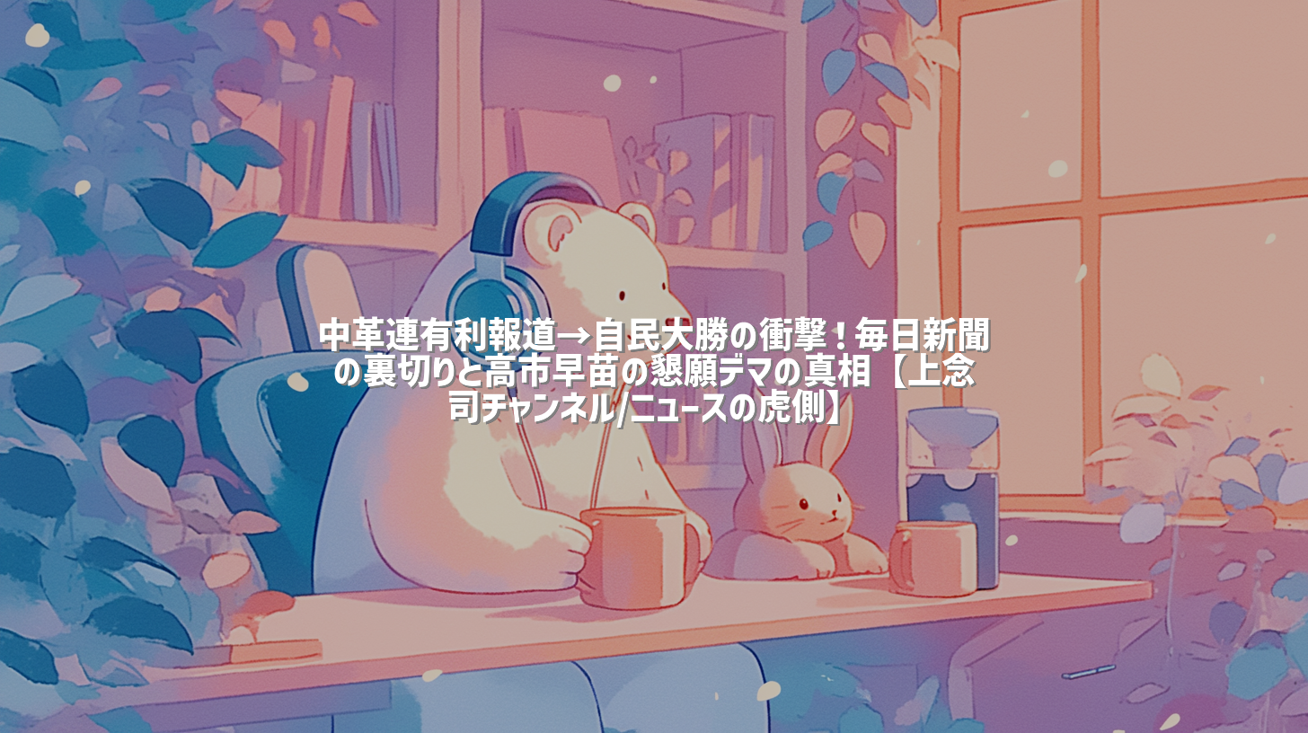 中革連有利報道→自民大勝の衝撃！毎日新聞の裏切りと高市早苗の懇願デマの真相【上念司チャンネル/ニュースの虎側】