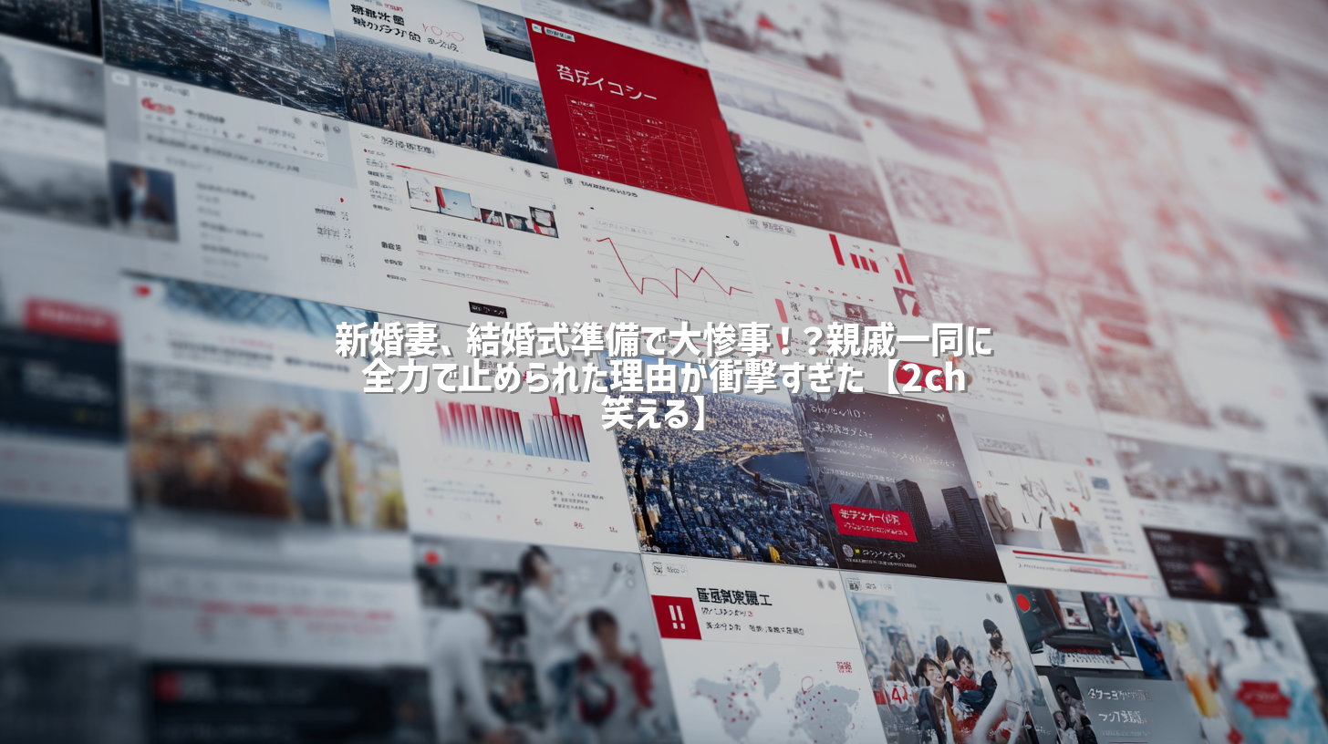 新婚妻、結婚式準備で大惨事！？親戚一同に全力で止められた理由が衝撃すぎた【2ch笑える】