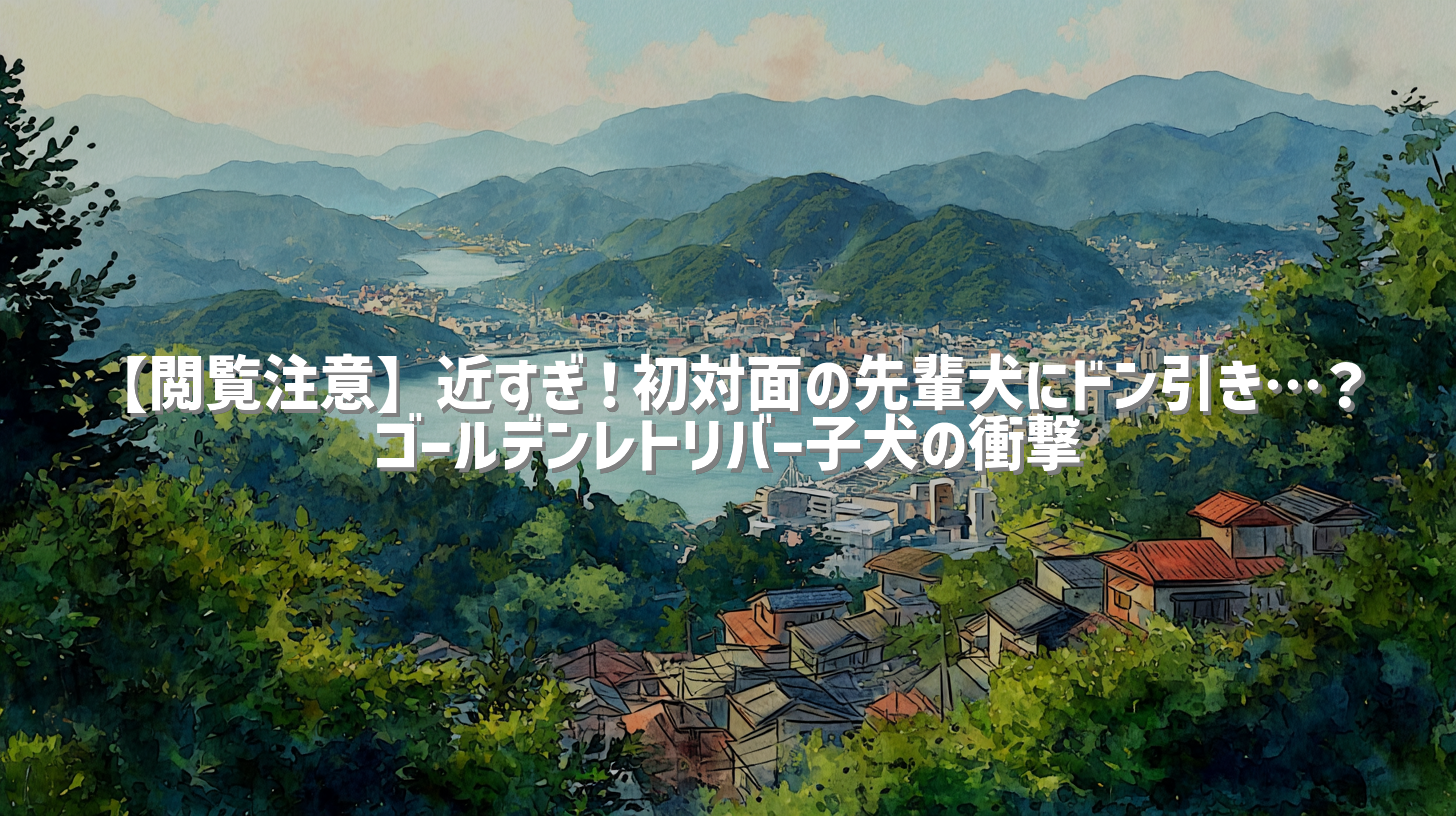 【閲覧注意】近すぎ！初対面の先輩犬にドン引き…？ ゴールデンレトリバー子犬の衝撃