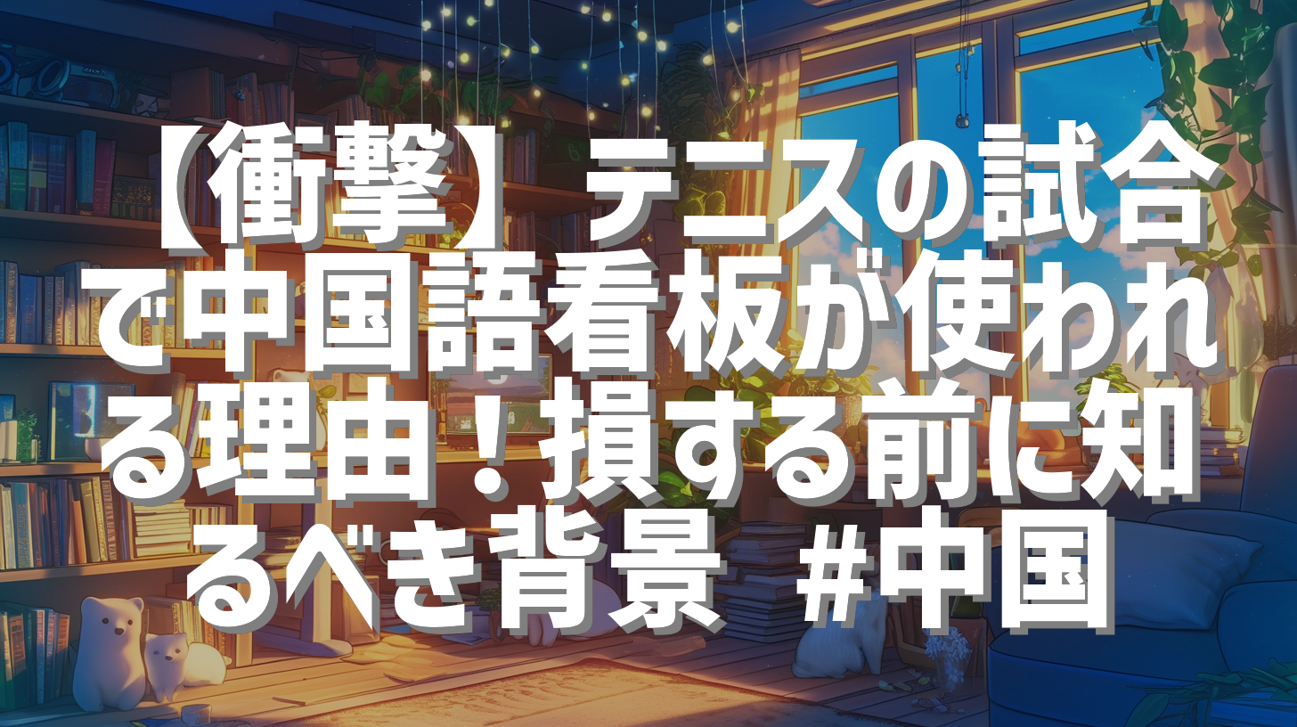 【衝撃】テニスの試合で中国語看板が使われる理由！損する前に知るべき背景 #中国
