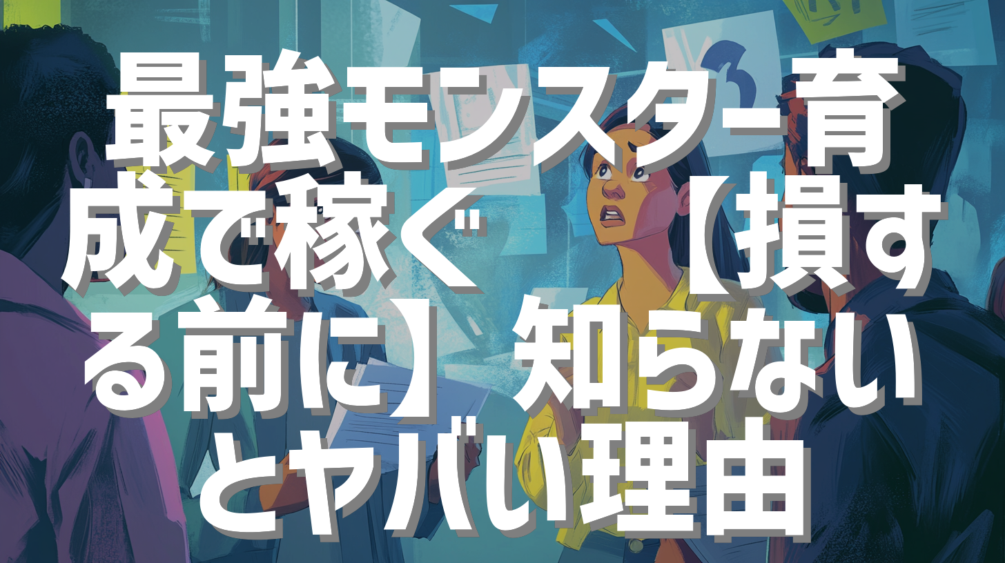 最強モンスター育成で稼ぐ💰【損する前に】知らないとヤバい理由