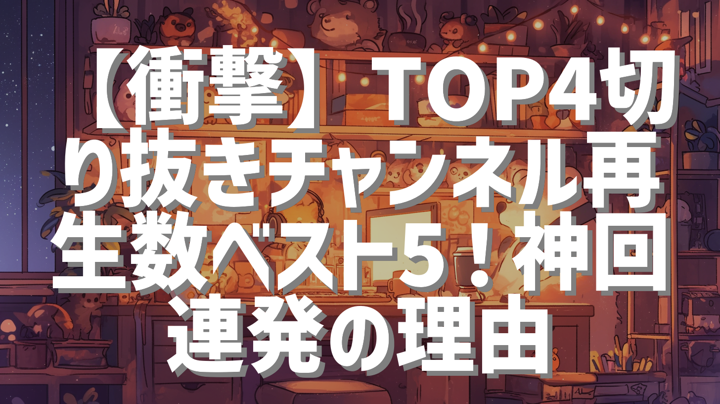 【衝撃】TOP4切り抜きチャンネル再生数ベスト5！神回連発の理由