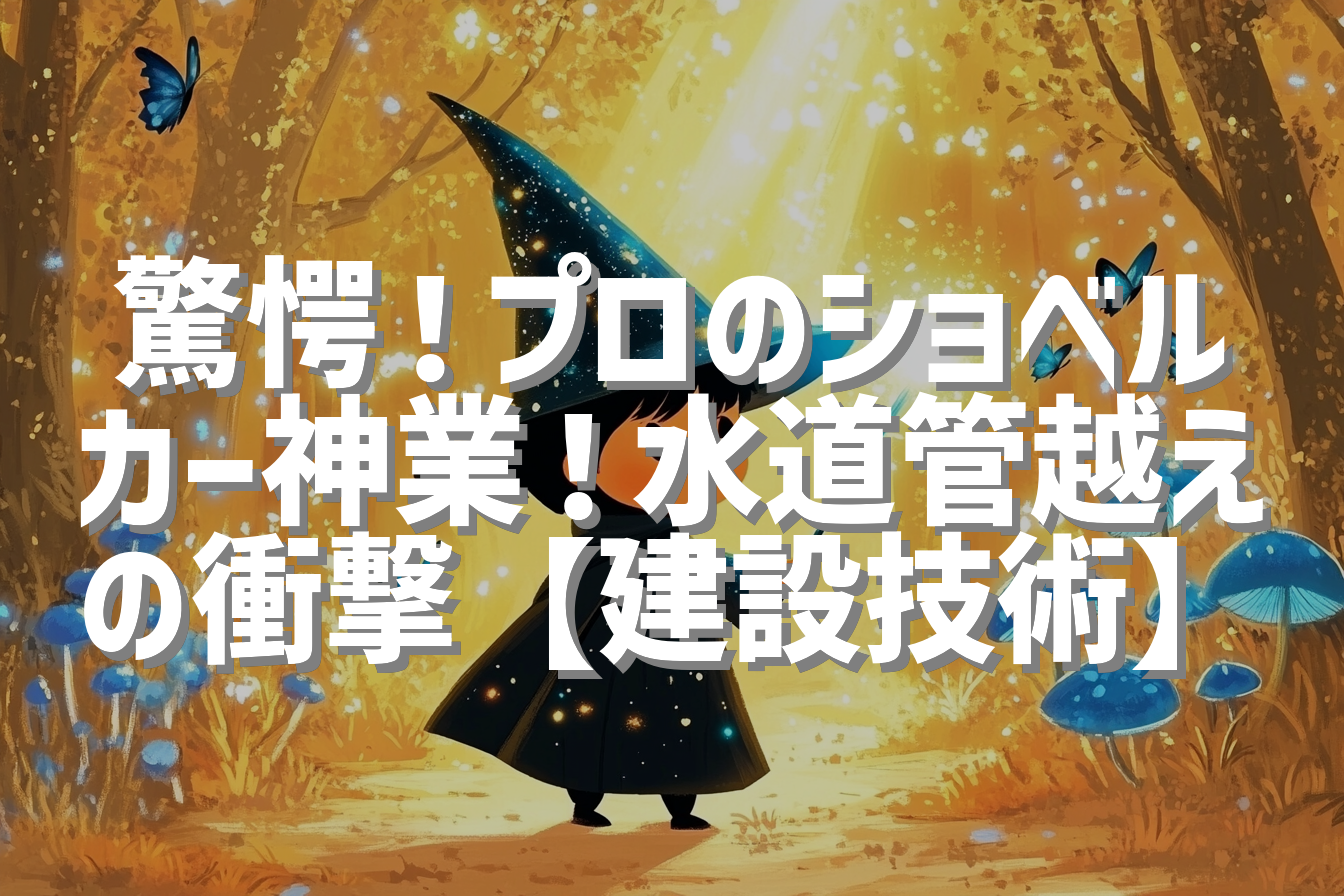 驚愕！プロのショベルカー神業！水道管越えの衝撃【建設技術】