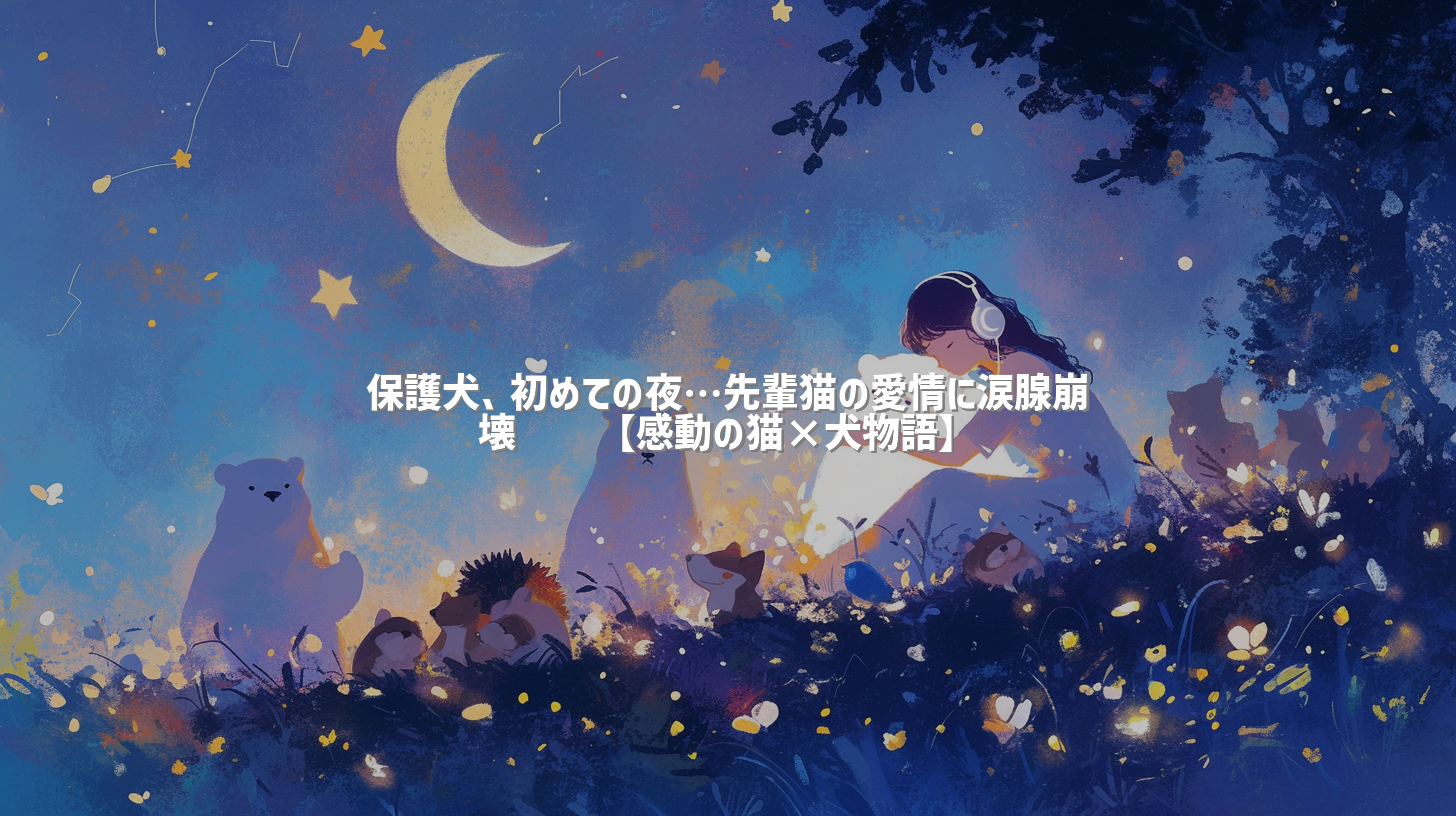 保護犬、初めての夜…先輩猫の愛情に涙腺崩壊😭✨【感動の猫×犬物語】