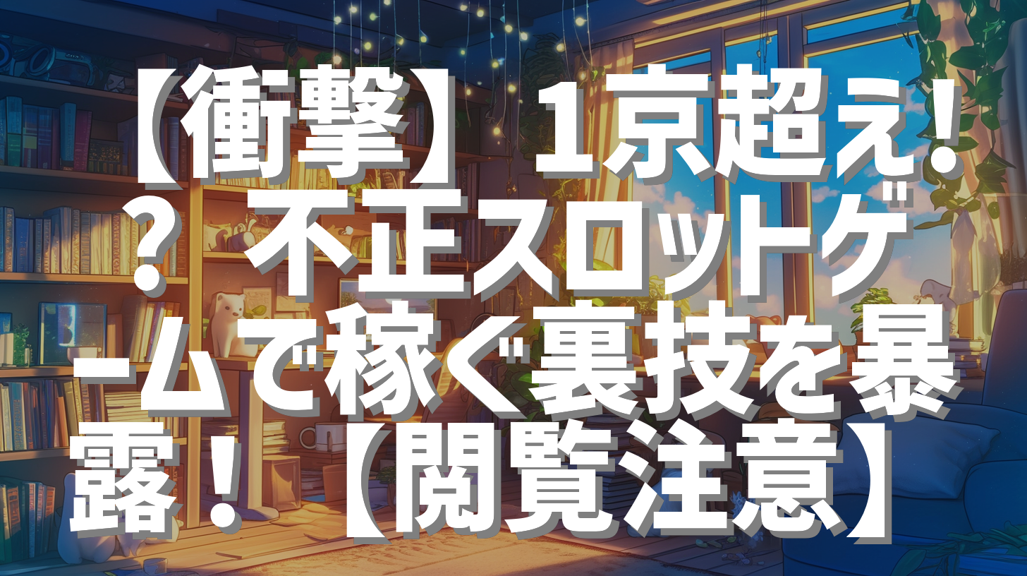 【衝撃】1京超え!? 不正スロットゲームで稼ぐ裏技を暴露！【閲覧注意】