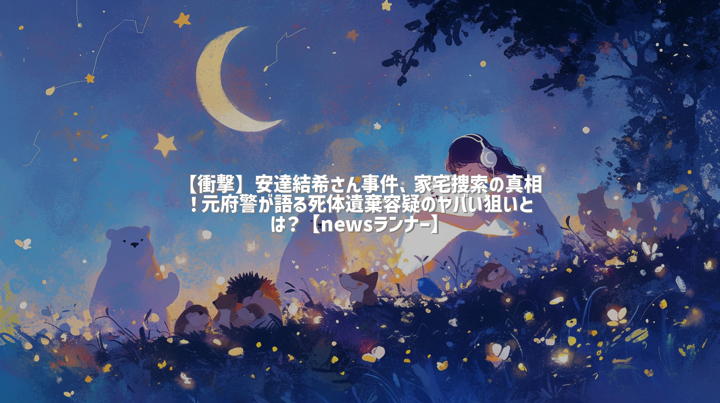 【衝撃】安達結希さん事件、家宅捜索の真相！元府警が語る死体遺棄容疑のヤバい狙いとは？【newsランナー】