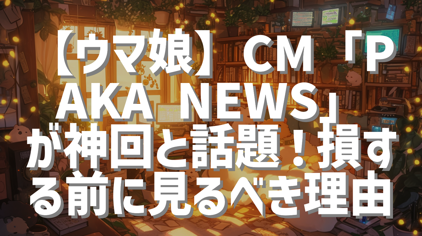 【ウマ娘】CM「PAKA NEWS」が神回と話題！損する前に見るべき理由