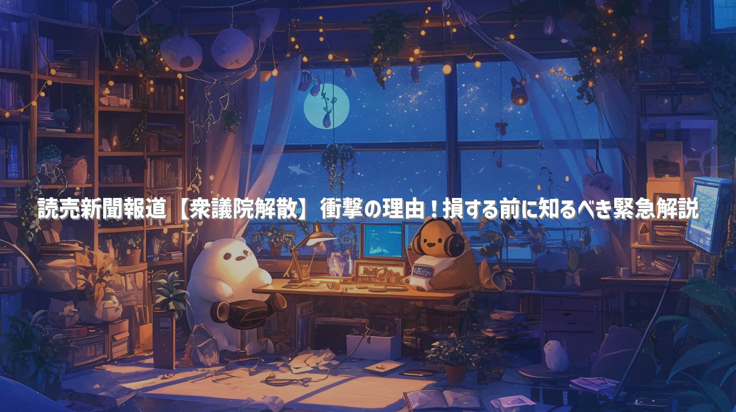 読売新聞報道【衆議院解散】衝撃の理由！損する前に知るべき緊急解説