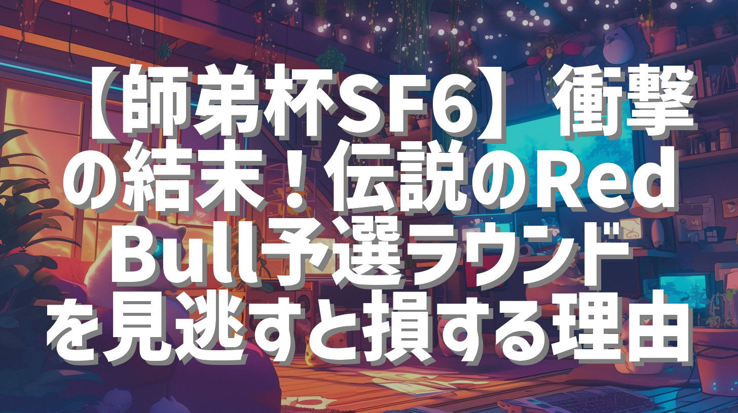 【師弟杯SF6】衝撃の結末！伝説のRed Bull予選ラウンドを見逃すと損する理由