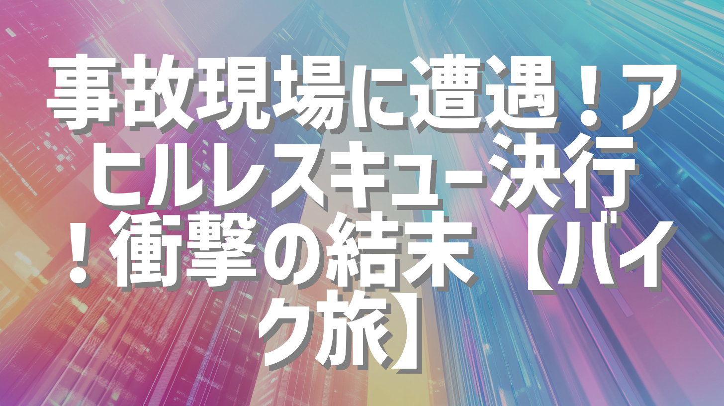 事故現場に遭遇！アヒルレスキュー決行！衝撃の結末【バイク旅】