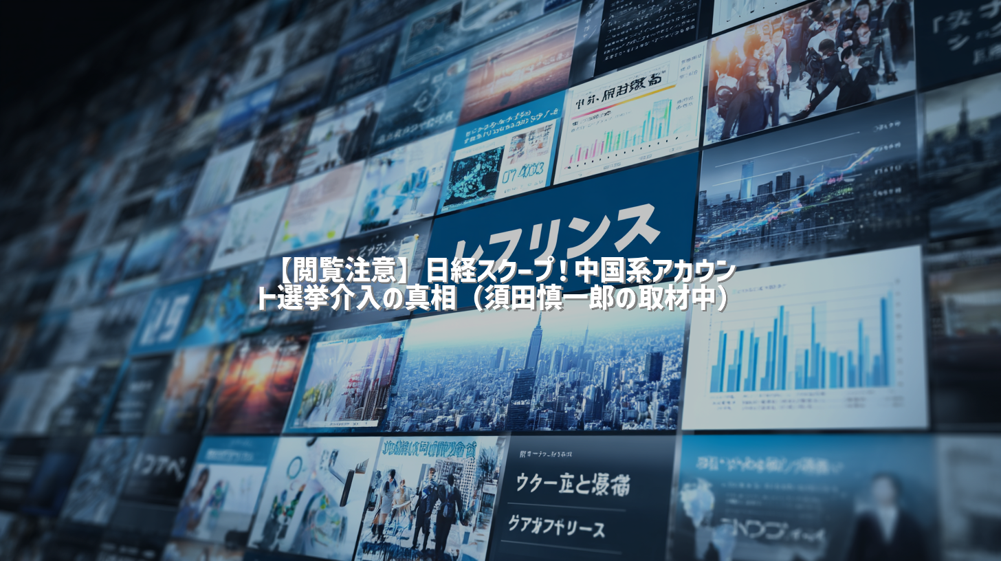 【閲覧注意】日経スクープ！中国系アカウント選挙介入の真相（須田慎一郎の取材中）
