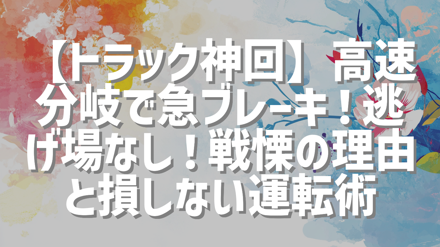 【トラック神回】高速分岐で急ブレーキ！逃げ場なし！戦慄の理由と損しない運転術