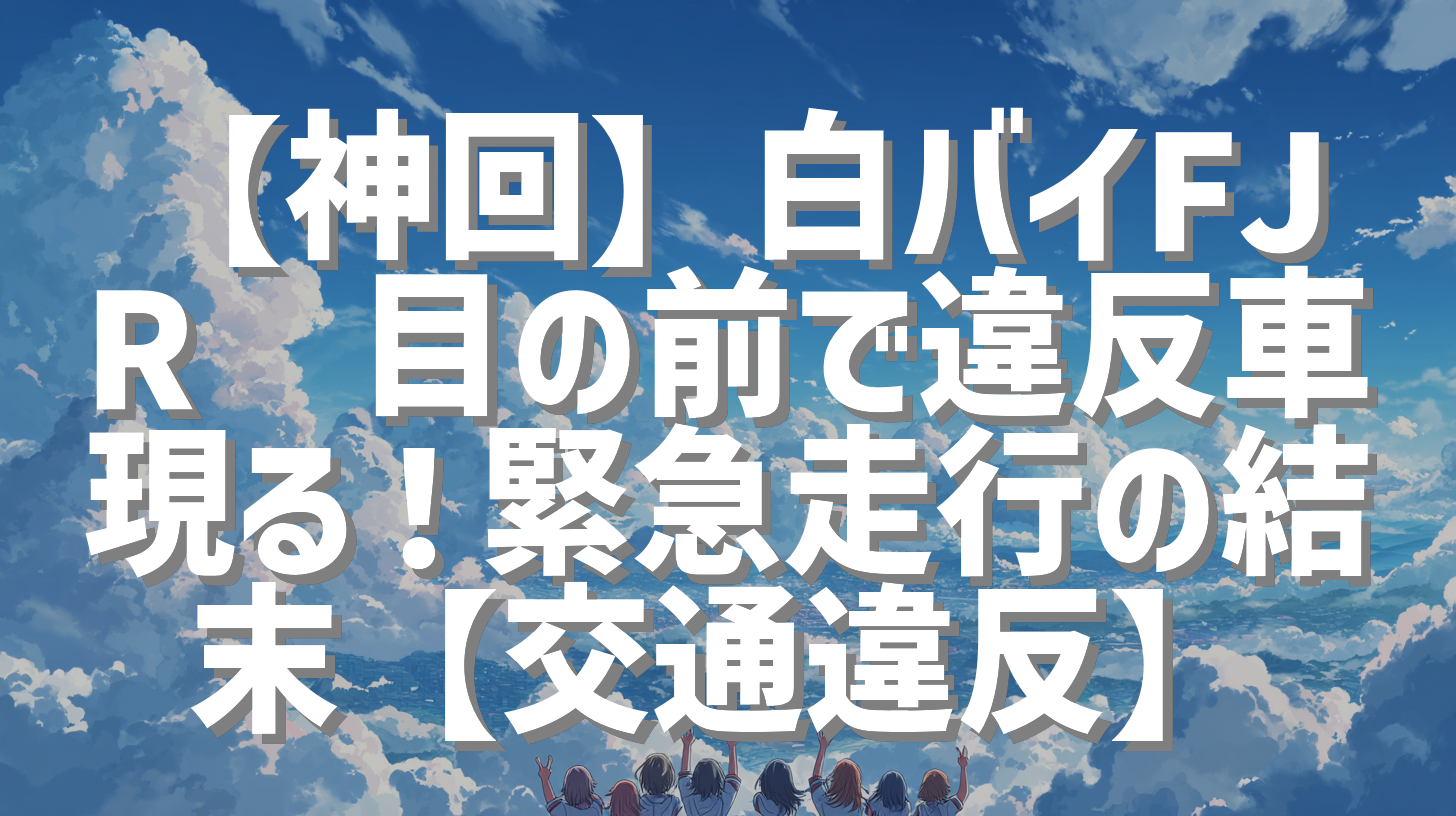 【神回】白バイFJR🚨目の前で違反車現る！緊急走行の結末【交通違反】