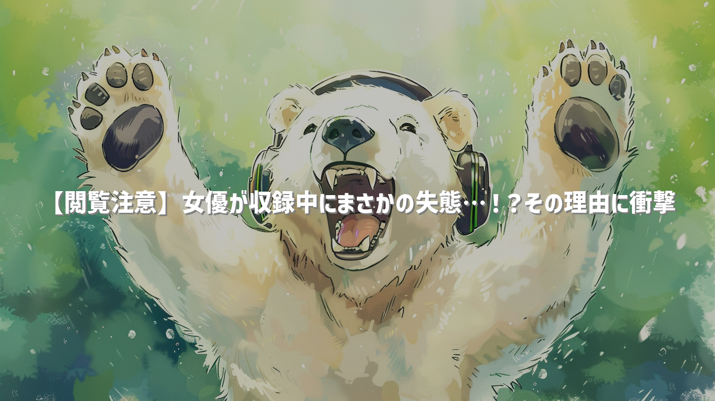 【閲覧注意】女優が収録中にまさかの失態…！？その理由に衝撃