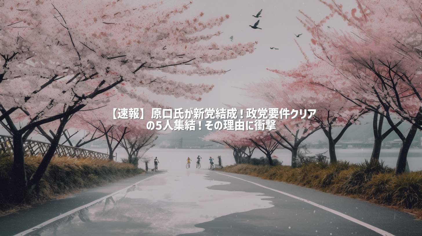 【速報】原口氏が新党結成！政党要件クリアの5人集結！その理由に衝撃