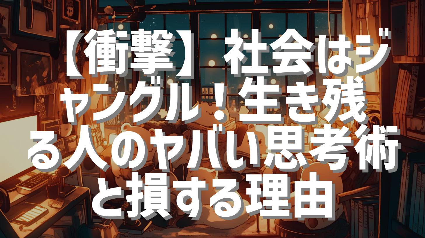 【衝撃】社会はジャングル！生き残る人のヤバい思考術と損する理由
