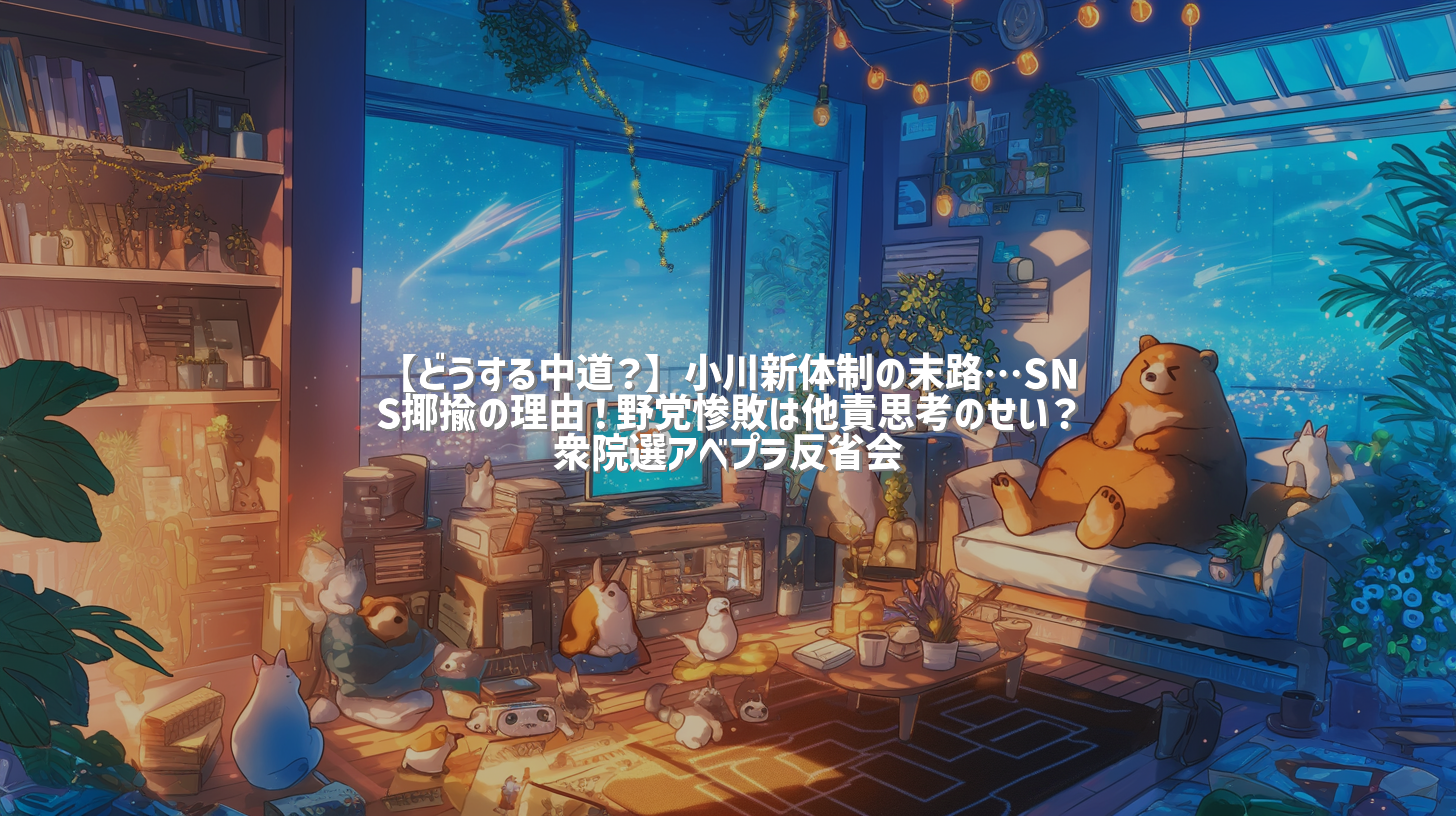 【どうする中道？】小川新体制の末路…SNS揶揄の理由！野党惨敗は他責思考のせい？衆院選アベプラ反省会