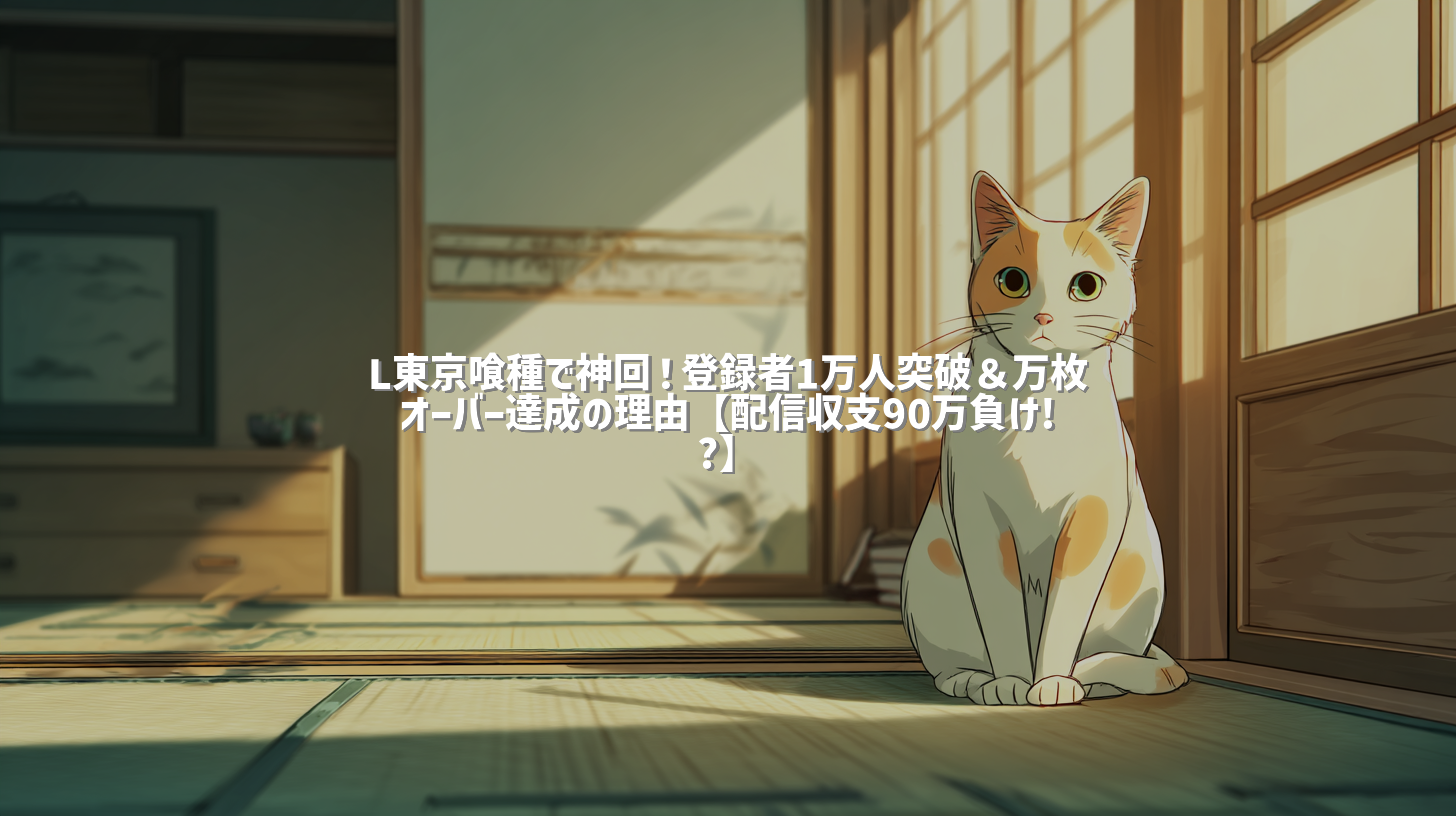 L東京喰種で神回！登録者1万人突破＆万枚オーバー達成の理由【配信収支90万負け!?】