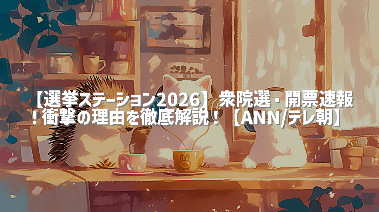 【選挙ステーション2026】衆院選・開票速報！衝撃の理由を徹底解説！【ANN/テレ朝】