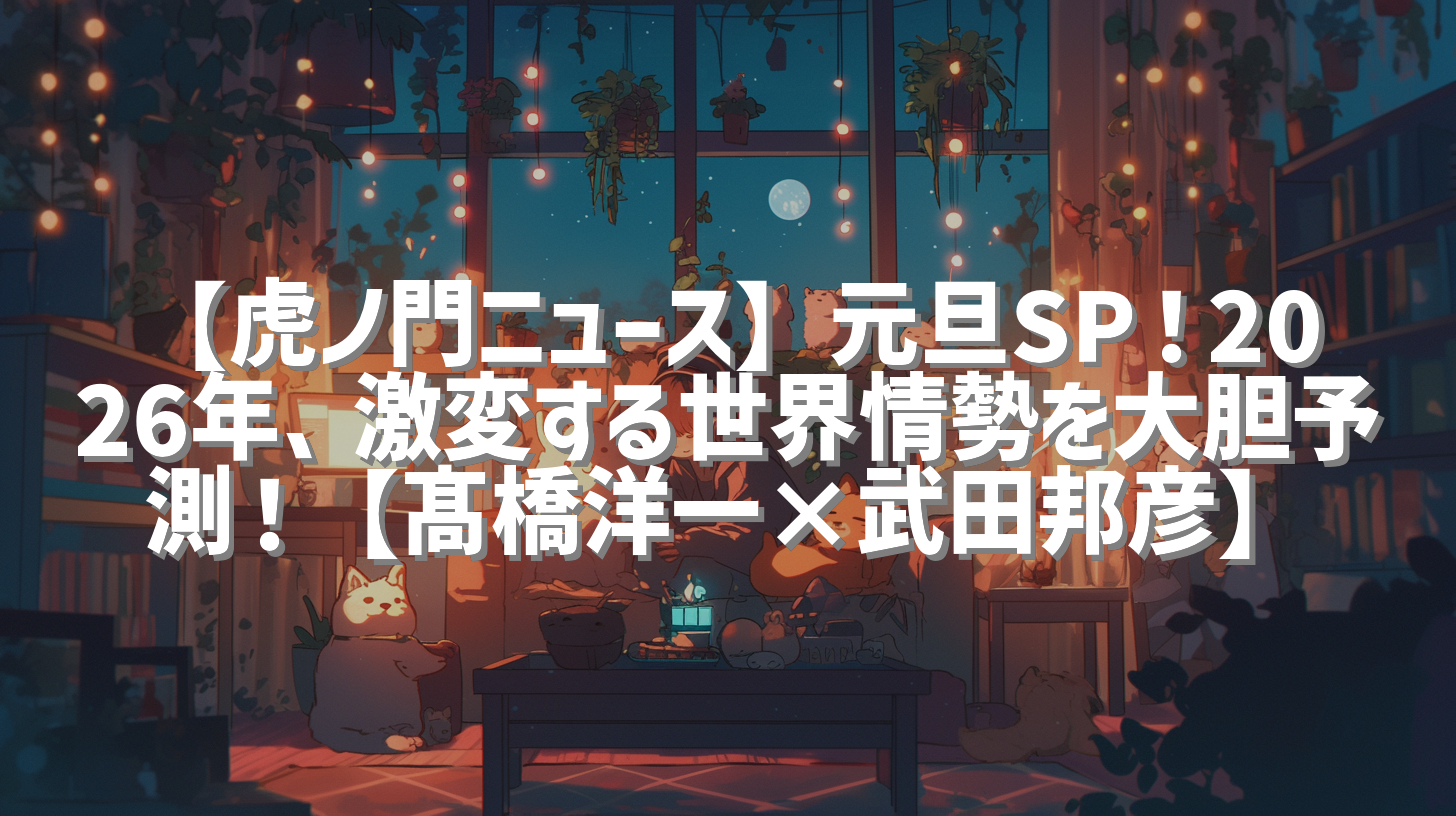 【虎ノ門ニュース】元旦SP！2026年、激変する世界情勢を大胆予測！【髙橋洋一×武田邦彦】