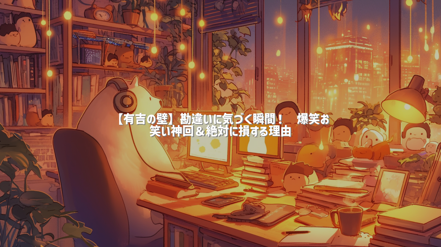 【有吉の壁】勘違いに気づく瞬間！🤣爆笑お笑い神回＆絶対に損する理由