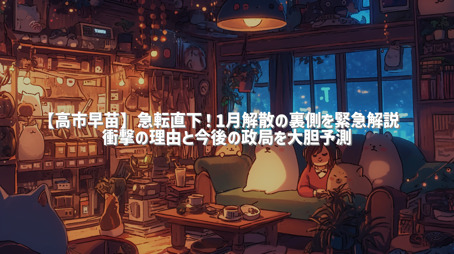 【高市早苗】急転直下！1月解散の裏側を緊急解説🔥 衝撃の理由と今後の政局を大胆予測
