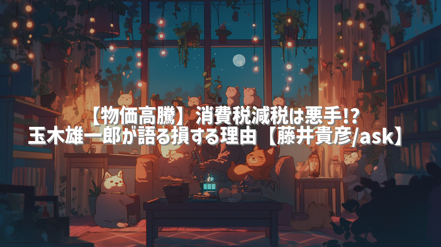 【物価高騰】消費税減税は悪手!? 玉木雄一郎が語る損する理由【藤井貴彦/ask】