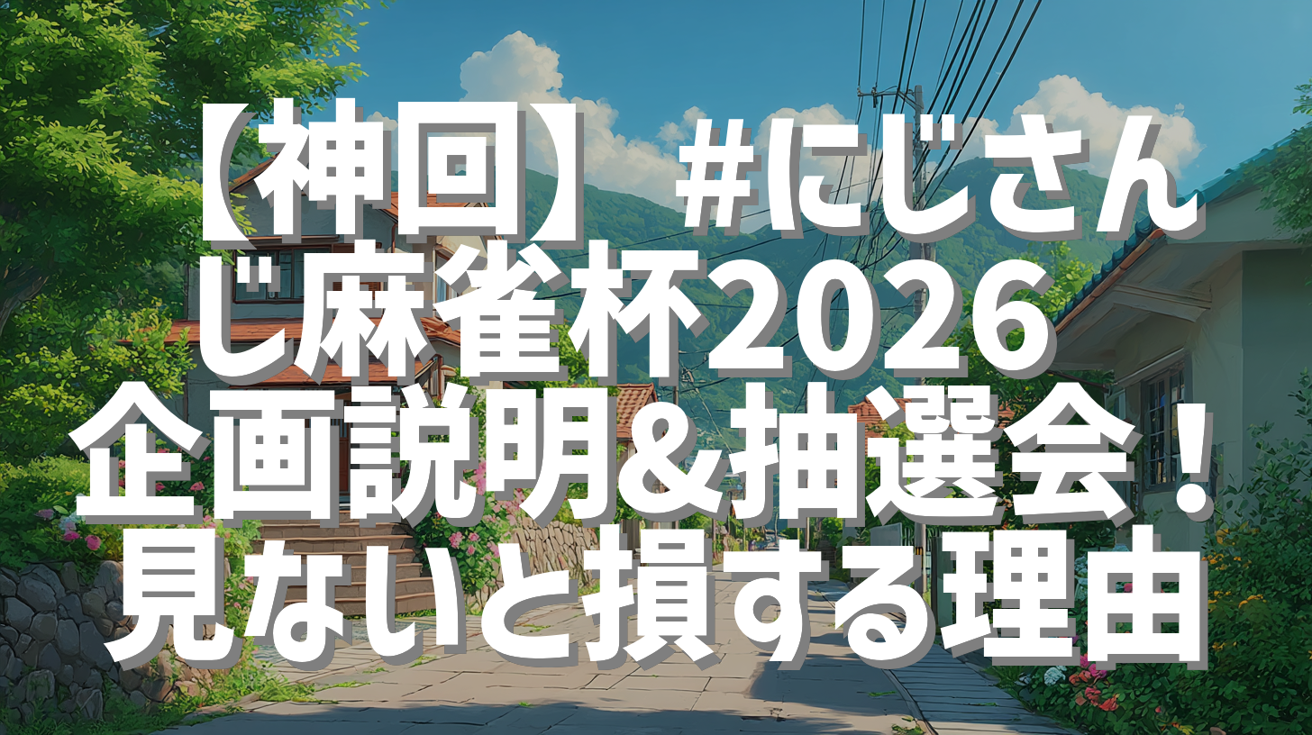 【神回】#にじさんじ麻雀杯2026 企画説明&抽選会！見ないと損する理由