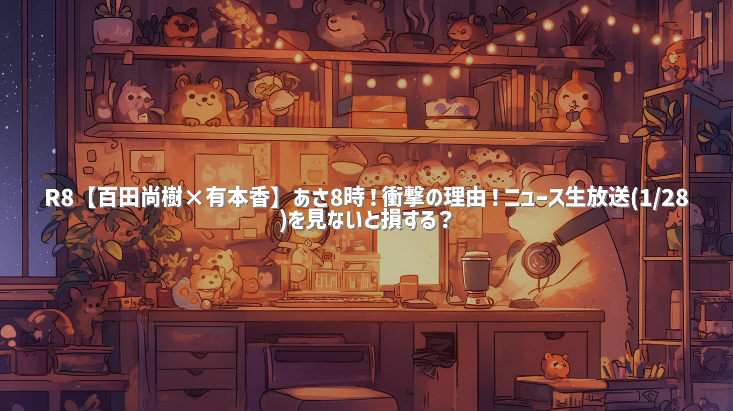 R8【百田尚樹×有本香】あさ8時！衝撃の理由！ニュース生放送(1/28)を見ないと損する？